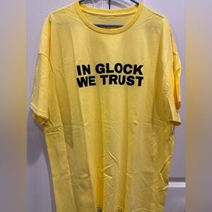 Tommy Vercetti Glock Dept. IN GLOCK WE TRUST Yellow Shirt • Sz: XXL